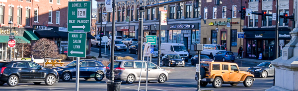 traffic at city street intersection